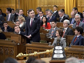 Minister of Finance Bill Morneau delivers the federal budget in the House of Commons on March 22.