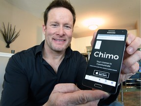 Reginan Saul Segall with Chimo, a smartphone app that lets you send text messages to licence plates.