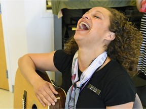 Melinda Vieira, a music therapist at Wascana Rehabilitation Centre, uses music to motivate residents.
