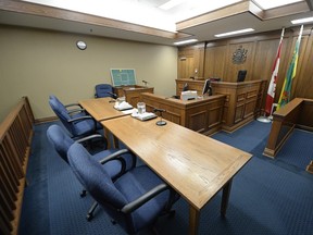 The Small Claims courtroom at Regina Provincial Court.