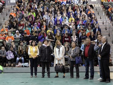 The Faculty of Education at the U of R, in partnership with the National Centre for Truth and Reconciliation (NCTR) will be hosting a Day of Education for Reconciliation. Approx. 1500 students and their teachers from across southern Saskatchewan will be in attendance. There are over 100 education student and faculty volunteers, and sessions will take place.Elder Noel Starblanket (right) stands with Residential School survivors.