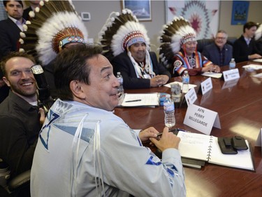 Perry Bellegarde national Chief of the assembly of First Nations at the Treaty Four Governance Centre in Fort Qu'Appelle Saskatchewan Tuesday April 26, 2016 before meeting with the leaders of the File Hills Tribal Council.