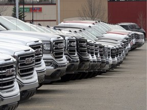 New vehicle sales in Saskatchewan in February were up slightly from January and flat compared with February 2015, according to Statistics Canada figures released Thursday. But truck sales were up  and passenger car sales were way down.