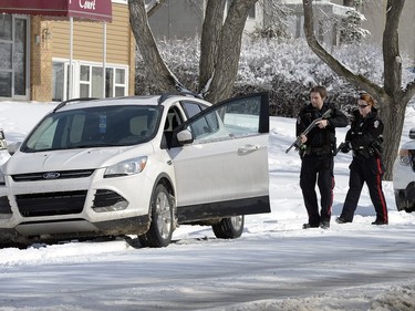 Regina Police Members executed a high-risk takedown of a vehicle suspected in an incident that took place on Albert Street early Tuesday afternoon.