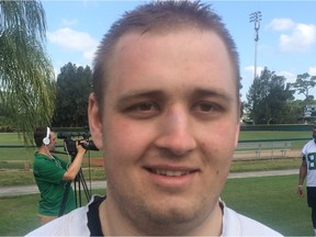 Saskatchewan Roughriders offensive lineman Aaron Picton emerged with a sore nose from the CFL team's mini-camp in Vero Beach, Fla. Nonetheless, the University of Regina Rams product enjoyed the three-day session.