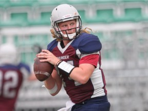 Sawyer Buettner, shown here during the 2015 PFC season, is preparing for his first season as the Regina Thunder's starting quarterback.