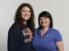 Carlie Standingready, left, with her mother Sandra Lonechild