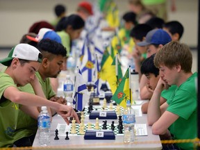 Players from Saskatchewan and Nova Scotia compete at the Canadian Chess Challenge held at the University of Regina on May. 22.