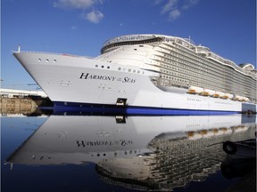 Letter-writer sees grim irony in the launching of the "monstrously large cruise ship Harmony of the Seas against the backdrop of overloaded and dangerous boats filled with desperate refugees."