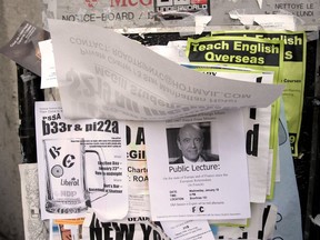 Bulletin boards provide an outlet for information and democratic expression.