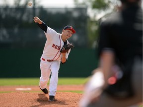 Regina Red Sox pitcher Ben Schweinfurth went eight strong innings to get the win Sunday in the team's Western Major Baseball League season-opener at Currie Field.