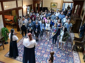 Northern Saskatchewan students stop in at Government House during the 7th annual Charles Knight Youth Mentorship Program in Regina on Tuesday. TROY FLEECE