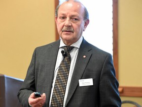 Saskatchewan Workers' Compensation Board CEO Peter Federko addressing the 2016 WCB annual general meeting.