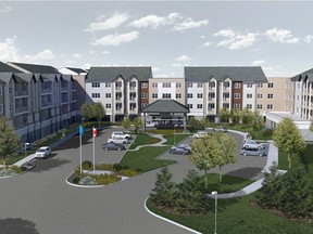 Artist's rendering of Green Falls Landing, a $75-million seniors housing project billed by its developer Revera Inc. as the "single-largest private investment in seniors housing in Regina.'' The 216-suite facility in southeast Regina  will take about two years to build, create 300 jobs during construction and 150 permanent jobs when completed in 2018.