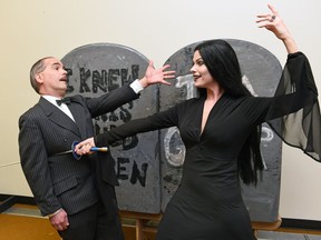 Jeff Tonita (left), as Gomez, and Leah Constable, as Morticia, star in The Addams Family, the latest production from Regina Lyric Musical Theatre.