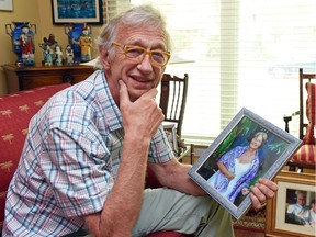 Graham Parsons holds a photo of his wife Penny, who died in September 2014 after nine months in hospital due to a stroke.