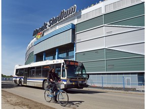 Buses and bikes will be a big part of the city's plans for getting people to and from Regina's new Mosaic Stadium.