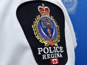 Regina Police Service shoulder flash in Regina on October 15, 2015.