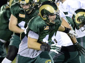 University of Regina Rams linebacker Michael Stefanovic, shown here during a practice last season, has spent the off-season in Saskatoon preparing for the East-West Bowl and the 2016 Canada West season.