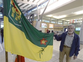 Anthony Drake, who resided in Hodgeville, Saskatchewan in 1969 when he won a contest designing Saskatchewan's flag. He's returning to Saskatchewan, having never seen the flag displayed in person in the province.