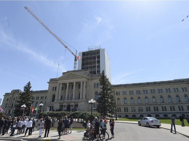 Her honour Lieutenant Governor Vaughn Solomon Schofield inspects the Guard of Honour and the 10th Field Artillery, 38 Canadian Brigade Group before delivering the speech from the throne at the Saskatchewan Legislature Tuesday.