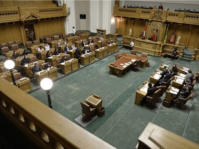 The Saskatchewan legislature chamber, where a prayer opens daily sittings when the house is in session.