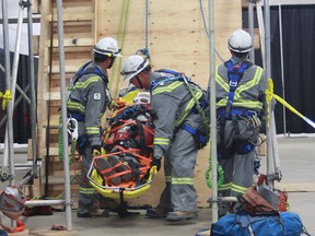 Teams compete in the 2015 Emergency Response/Mine Rescue Skills Competition, an annual event that helps strengthen skills.