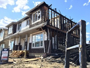 A duplex under construction in Regina's southeast went up in flames on June 4, 2016.