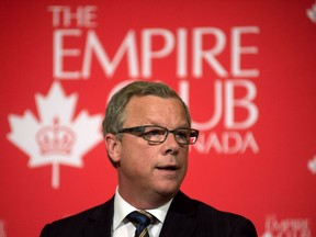 Saskatchewan Premier Brad Wall speaks to the Empire Club of Canada in Toronto in support of the Energy East pipeline.