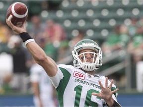 The release of Brett Smith, shown during Saturday's pre-season game against the host Edmonton Eskimos, has led to more questions about the Saskatchewan Roughriders' backup-quarterbacking situation.