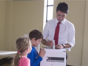 Prime Minister Justin Trudeau's young daughter and son got a lesson in democracy last October when they watched their father vote in the federal election.