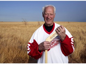 Former Detroit Red Wings hockey great Gordie Howe is seen in an undated image provided by Crown Media United States. A made-for-TV movie, "Mr. Hockey: The Gordie Howe Story," focuses on the season the Hall-of-Famer teamed up with his sons in Houston.