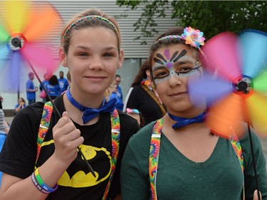 Jessica Lepper and Cristina Dolph at the Queen City Pride Parade in Regina, Sask. on Saturday June. 25, 2016.