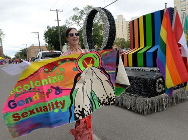 Julie Peebles at the Queen City Pride Parade in Regina, Sask. on Saturday June. 25, 2016.