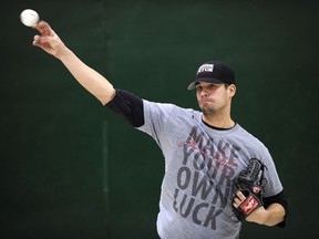 Dustin Molleken, shown in this file photo, made his major-league pitching debut Monday against the host Cleveland Indians.