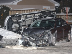 The aftermath of an impaired driving crash in south Regina in 2010 that injured four people.