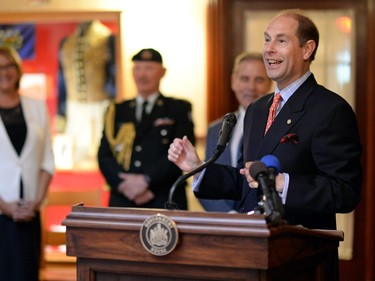 REGINA, SASK :  June 23, 2016  --   Prince Edward speaks during The Duke of Edinburgh's International Awards presentation at Government House in Regina on Thursday. TROY FLEECE / Regina Leader-Post