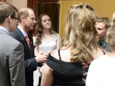 REGINA, SASK :  June 23, 2016  --   Prince Edward speaks to the recipients of The Duke of Edinburgh's International Awards  at Government House in Regina on Thursday. TROY FLEECE / Regina Leader-Post