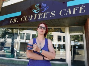 REGINA SK: JUNE 24, 2016 -- Annabel Townsend at her business, Dr. Coffee's Cafe in downtown Regina. Townsend is from the UK and mailed in her vote to remain in the European Union. DON HEALY / Regina Leader-Post