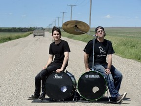 Chris Dimas (left) and Jayson Brinkworth are ready for the Stickman Drum Experience.