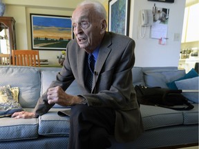 Reginan John Kurtz talks  about his Second World War adventures working at the air force flying training school here in Regina. BRYAN SCHLOSSER/Regina Leader Post