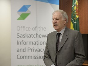 Saskatchewan's Information and Privacy Commissioner, Ron Kruzeniski, unveiling his office's annual report in June 2016.