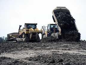 Bypass work underway by the side of the road near Pinkie Road and the Highway 1 overpass.