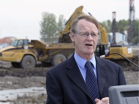 The Pilot Butte overpass will be ready a year ahead of schedule. Mayor Nat Ross of Pilot Butte  speaks at the June 8, 2016 announcement.