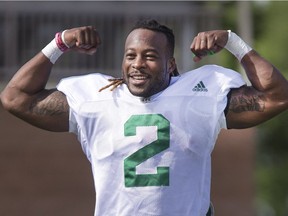 Curtis Steele, shown at training camp in Saskatoon, is to make his regular-season debut as the Saskatchewan Roughriders' featured tailback Thursday against the visiting Toronto Argonauts.