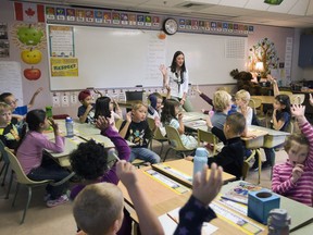 SASKATOON, SASK,: OCTOBER 8, 2013 - Lakeridge School grade 2 teacher Kate Harding has a full classroom with enrolment at the school of grade 2's up to 72 children this year, October  8, 2013 (photo by Gord Waldner, The StarPhoenix)