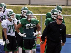 Chris Jones wasn't happy with the Riders during the Green and White scrimmage on Saturday,