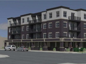 A view of the proposed development on the northeast corner of 13th and Elphinstone in Regina's Cathedral neighbourhood.