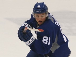The Regina Pats' Adam Brooks raised eyebrows at the Toronto Maple Leafs' development camp last weekend.