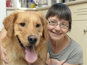 Anita Klassen, pictured with her dog Homer, administers the Facebook page Regina Lost and Found Pet Alerts.
